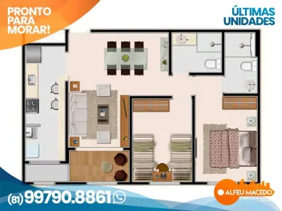 Apartamento com 2 Quartos à venda, 59m² no , Ipojuca