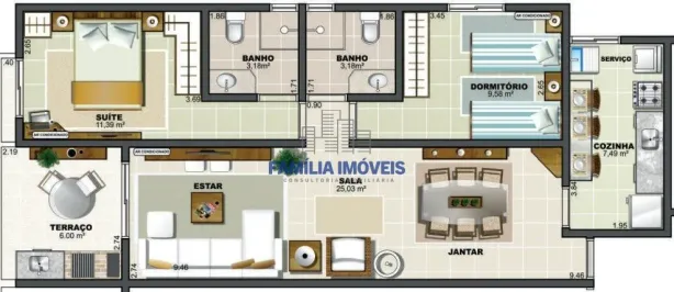 Apartamento com 2 Quartos à venda, 83m² no Ponta da Praia, Santos
