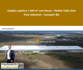 Galpão/Depósito/Armazém para alugar, 1500m² no Pólo Industrial de Camaçari, Camaçari