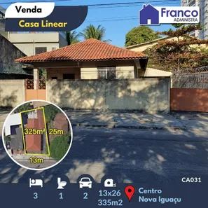 Casa com 3 Quartos para venda ou aluguel, 200m² no Centro, Nova Iguaçu