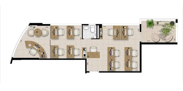 Sala Comercial à venda, 31m² no Ponta da Praia, Santos