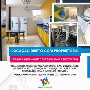 Kitnet com 1 Quarto para alugar, 28m² no Setor Sol Nascente, Goiânia