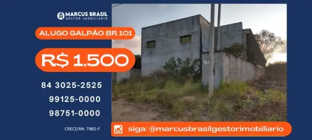 Galpão/Depósito/Armazém para alugar, 580m² no , São José de Mipibu