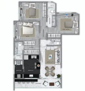 Apartamento com 3 Quartos à venda, 109m² no Lourdes, Belo Horizonte