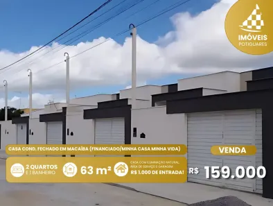 Casa com 2 Quartos à venda, 63m² no Bela Macaíba, Macaíba