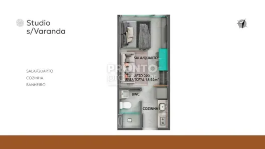 Flat com 1 Quarto à venda, 18m² no Centro, Ipojuca