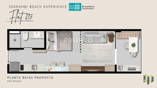 Apartamento com 1 Quarto à venda, 31m² no Centro, Ipojuca
