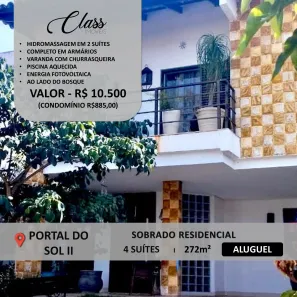 Apartamento com 4 Quartos para alugar, 272m² no Loteamento Portal do Sol I, Goiânia