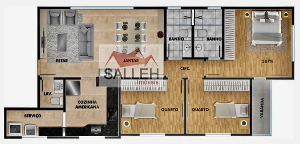 Apartamento com 3 Quartos à venda, 92m² no Minas Brasil, Belo Horizonte