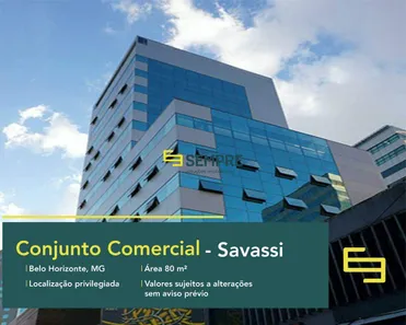 Sala Comercial para alugar, 80m² no Funcionários, Belo Horizonte