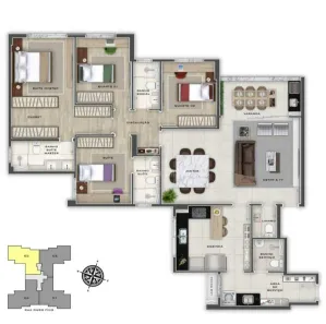 Apartamento com 4 Quartos à venda, 144m² no Cruzeiro, Belo Horizonte