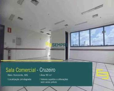 Sala Comercial para alugar, 90m² no Cruzeiro, Belo Horizonte