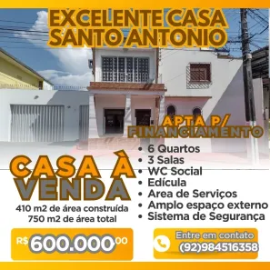 Casa com 6 Quartos à venda, 410m² no Santo Antônio, Manaus