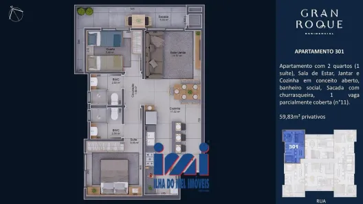 Apartamento com 2 Quartos à venda, 58m² no Riviera I, Matinhos
