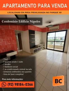 Apartamento com 3 Quartos à venda, 73m² no Parque 10 de Novembro, Manaus