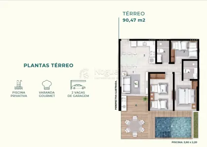 Apartamento com 3 Quartos à venda, 91m² no Porto de Galinhas, Ipojuca