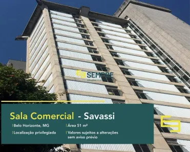 Sala Comercial à venda, 51m² no Funcionários, Belo Horizonte