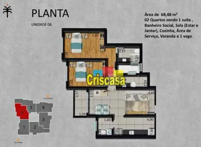 Apartamento com 2 Quartos à venda, 68m² no Estação, São Pedro da Aldeia