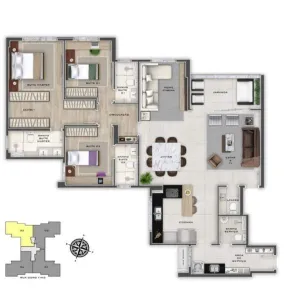 Apartamento com 4 Quartos à venda, 144m² no Cruzeiro, Belo Horizonte