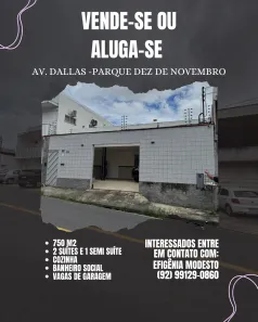 Casa com 3 Quartos para venda ou aluguel, 750m² no Flores, Manaus