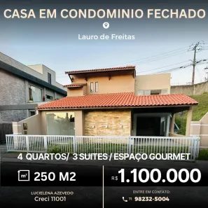 Casa de Condomínio com 4 Quartos à venda, 200m² no Centro, Lauro de Freitas