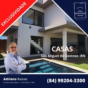 Casa de Condomínio com 3 Quartos para venda ou aluguel, 110m² no Centro, São Miguel do Gostoso