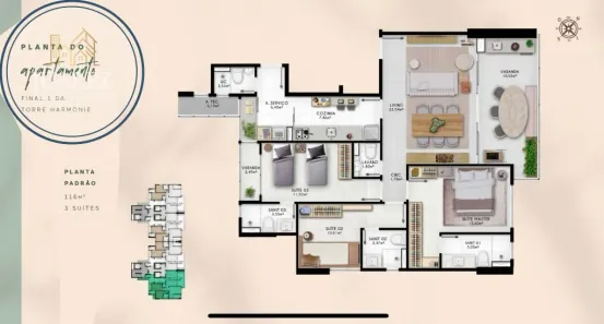 Apartamento com 3 Quartos à venda, 116m² no Pituba, Salvador