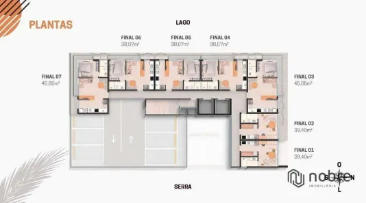 Flat com 1 Quarto à venda, 38m² no Graciosa - Orla 14, Palmas