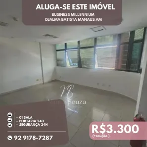 Sala Comercial com 1 Quarto para alugar, 43m² no Chapada, Manaus
