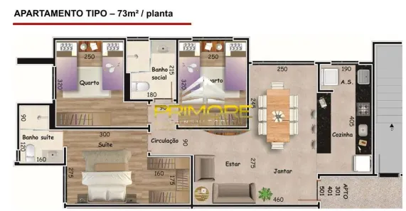 Apartamento com 3 Quartos à venda, 73m² no Coração Eucarístico, Belo Horizonte