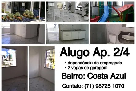 Apartamento com 2 Quartos para alugar, 90m² no Costa Azul, Salvador