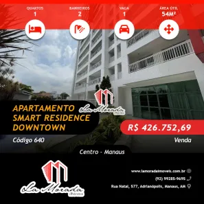 Apartamento com 1 Quarto à venda, 54m² no Centro, Manaus