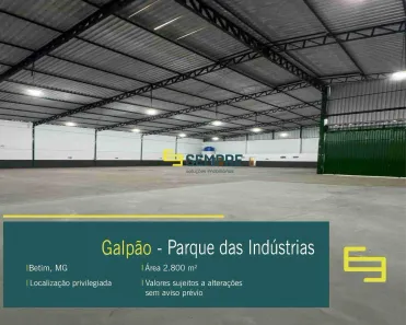 Galpão/Depósito/Armazém para alugar, 2800m² no Jardim das Alterosas - 2ª Seção, Betim