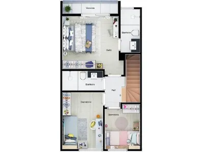Sobrado com 3 Quartos à venda, 91m² no Jardim Las Palmas, Guarujá