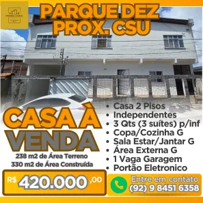 Casa com 3 Quartos à venda, 238m² no Parque 10 de Novembro, Manaus