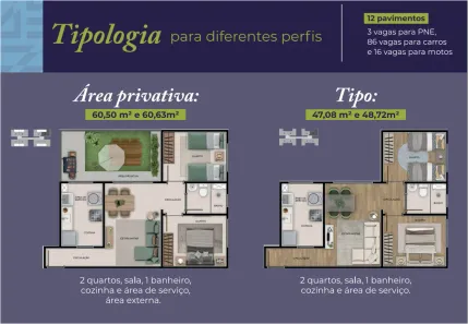Apartamento com 2 Quartos à venda, 49m² no Milionários (Barreiro), Belo Horizonte