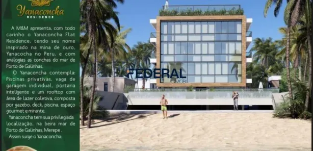 Flat com 1 Quarto à venda, 29m² no Ponta de Serrambi, Ipojuca