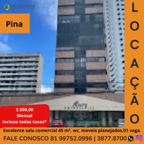 Sala Comercial para alugar, 45m² no Pina, Recife