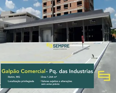 Galpão/Depósito/Armazém para alugar, 1264m² no Betim Industrial, Betim