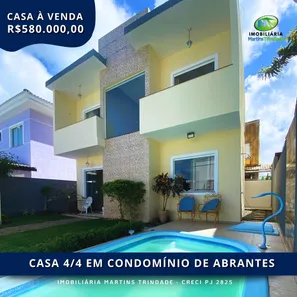 Casa de Condomínio com 4 Quartos à venda, 250m² no Vila de Abrantes (Abrantes), Camaçari