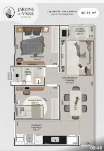 Apartamento com 2 Quartos à venda, 49m² no Loteamento Parque Vera Cruz, Tremembé