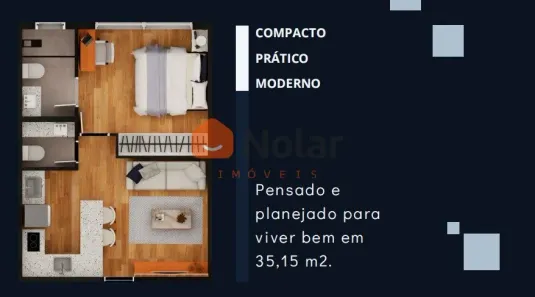 Apartamento com 1 Quarto à venda, 35m² no Coração Eucarístico, Belo Horizonte