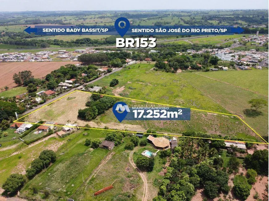 Foto 1 de Lote/Terreno à venda, 17252m² em Zona Rural, Bady Bassitt