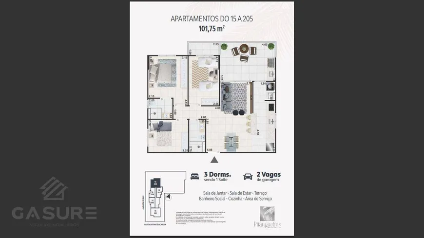 Foto 1 de Apartamento com 3 Quartos à venda, 102m² em Centro, Guarujá