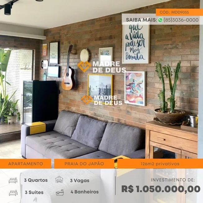 Foto 1 de Cobertura com 3 Quartos à venda, 126m² em Prainha, Aquiraz