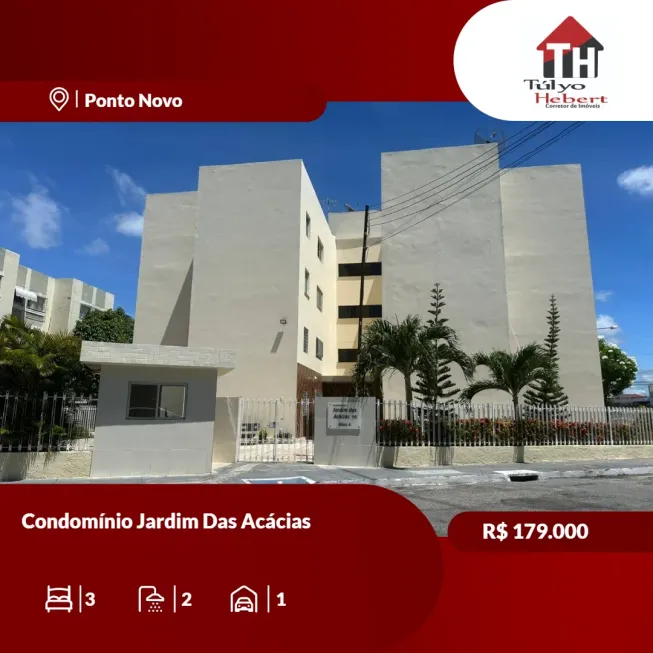 Foto 1 de Apartamento com 3 Quartos à venda, 77m² em Ponto Novo, Aracaju