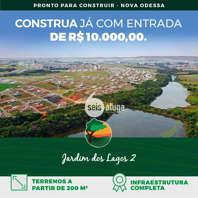 Foto 1 de Lote/Terreno à venda, 200m² em Jardim dos Lagos, Nova Odessa