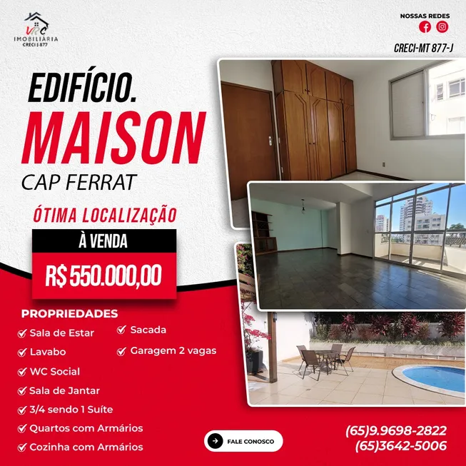 Foto 1 de Apartamento com 3 Quartos à venda, 253m² em Centro, Cuiabá