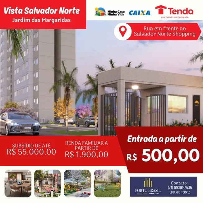 Foto 1 de Apartamento com 2 Quartos à venda, 38m² em Jardim das Margaridas, Salvador