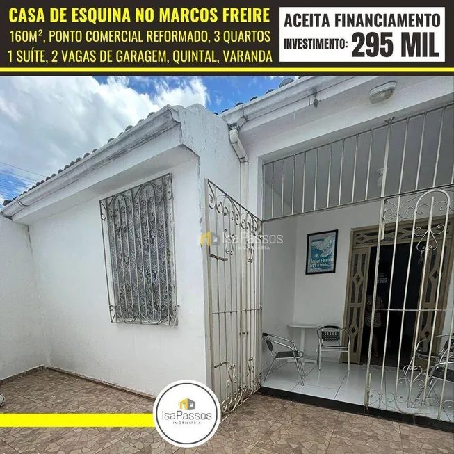 Foto 1 de Casa com 3 Quartos à venda, 160m² em Marcos Freire I, Nossa Senhora do Socorro